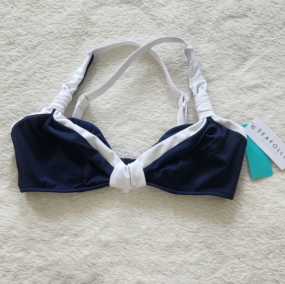 New!Seafolly Australia Block Party Halter Bikini Top - Picture 5 of 10